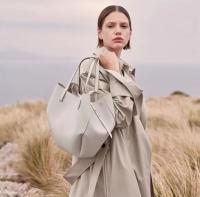 Solid color tote bag for women cow leather material underarm bag fashion so - details 5