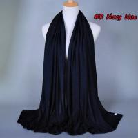 Hijab de algodón liso para mujer, chal largo y elástico, bufanda de red para el cuello, Sjaal musulmán, 35 colores, 180x80Cm - details 21