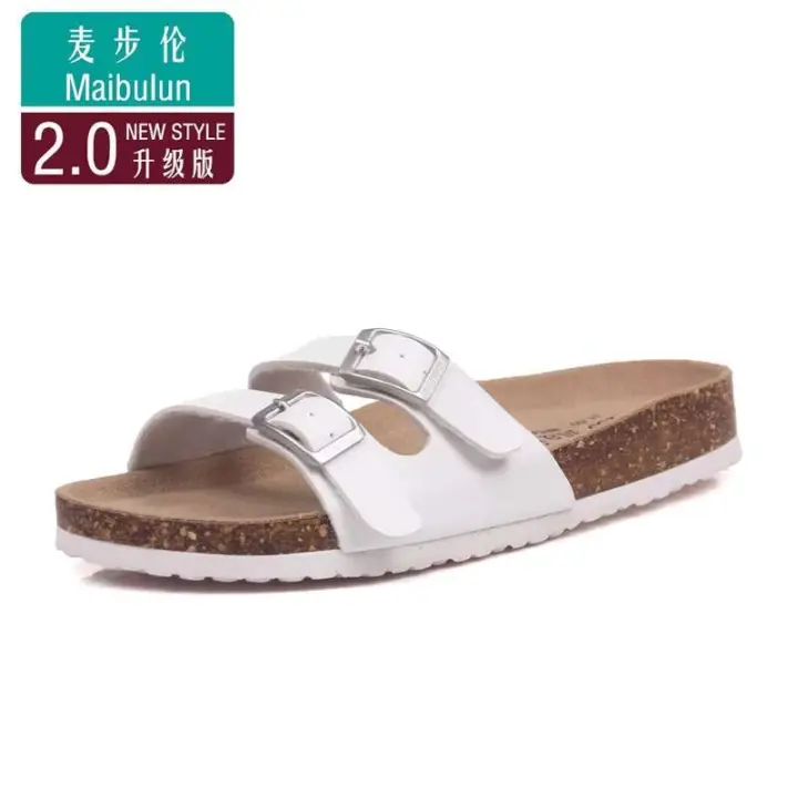 Birstock Zapatillas planas de corcho, zapatos de verano Ulzzang para parejas, playa, ocio al aire libre, cierre sin cordones - 1