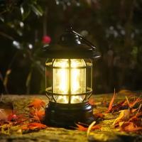 Luz de camping con batería recargable USB, luz de camping vintage, luz LED colgante impermeable para tiendas de campaña, para senderismo y pesca - details 5
