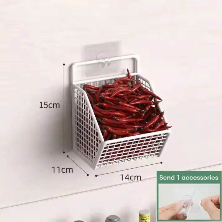 Estantes de cocina en forma de O de cebolla, desagüe de pared, condimentos, especias, verduras y frutas, no perforados - 1