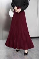 Falda Plisada Elegante Para Mujer Cintura Alta Larga Midi Color Negro Alta Calidad Saia Elegante Para Damas De Negocios Y Fiestas - details 24