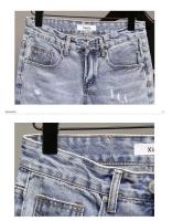 Pantalones cortos vaqueros a la moda para hombre, estilo veraniego, versión coreana, corte fino, marca Hip Hop, pantalones de longitud media para grupo pequeño - details 4