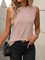 Camiseta holgada sin mangas para mujer, chaleco de color sólido con cuello redondo, novedad de verano - details 2