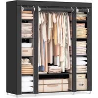 Armario de Tela 12 con Barra y Estantes Armario Estable para Dormitorio, Vestidor 150 x 45 x 175 cm - details 26