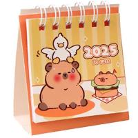 Mini Capybara-calendario Simple de papel de escritorio, planificador diario Dual, organizador de Agenda anual, regalo de escritorio, 2025 - details 2