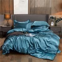 Juego de Ropa de Cama con Sábana de Satén Funda de Edredón Sábana de Tamaño Doble Individual Reina Corona Twin en Color Sólido Lujo - details 16