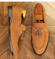 Zapatos de cuero para hombre, estilo británico, con una sola tira, mate, tipo mocasín, para negocios. - details 12