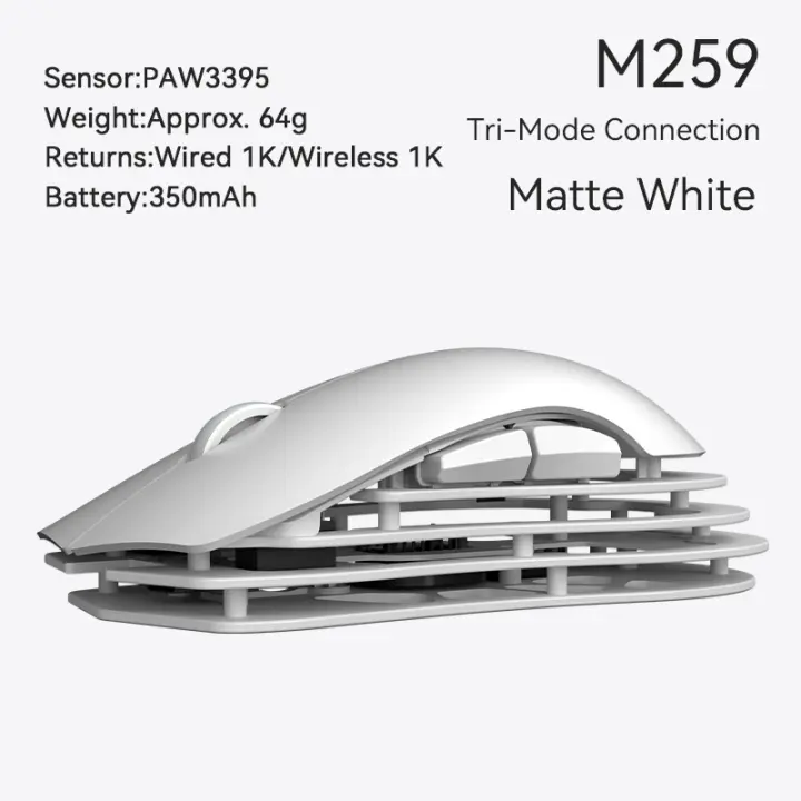 AJAZZ M259 all magnesium aluminum alloy the third mock examination wireless mouse original phase PAW3950 suitable for small and medium-sized hand support 26000 DPI stack design - 1