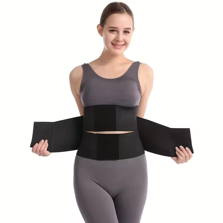 Faja de cintura ajustable de 3 capas para entrenamiento físico, soporte central adelgazante y estabilizador para entrenamientos y uso diario, lavable a máquina, mezcla de spandex/poliéster, accesorios de gimnasio - 1