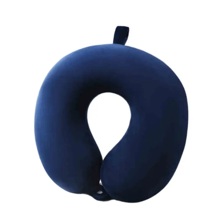 Almohada portátil de viaje en forma de U de doble cara con bolsa de almacenamiento, cojín de soporte para el cuello, cómodo protector de cuello lavable para dormir - 1