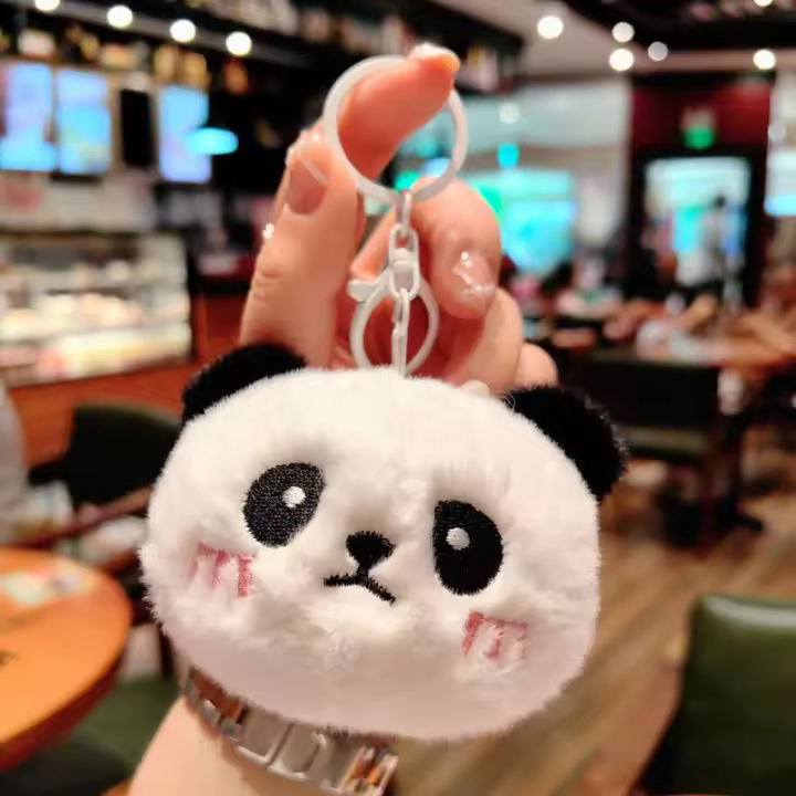 Lindo llavero de dibujos animados de Panda muñeco de peluche colgante de niña regalo - 1