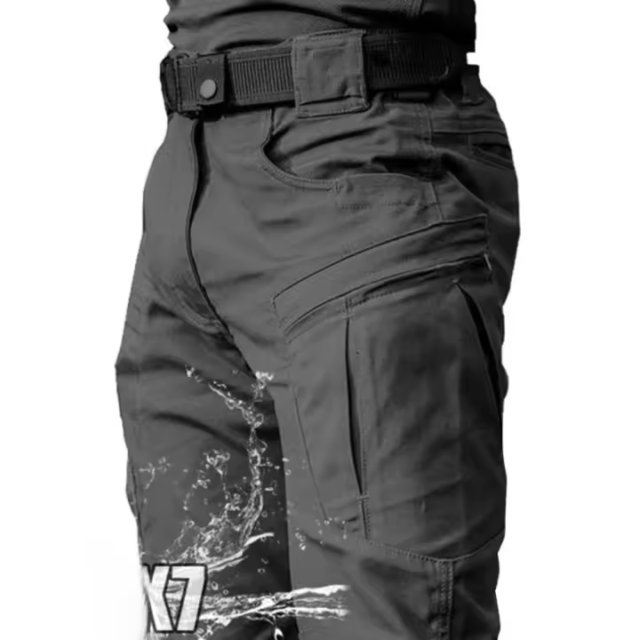 Pantalones De Ciudad Para Hombre Cargo Resistentes Al Agua Y Algodón Pantalones Casuales Multi-bolsillos Y Secado Rápido - 1