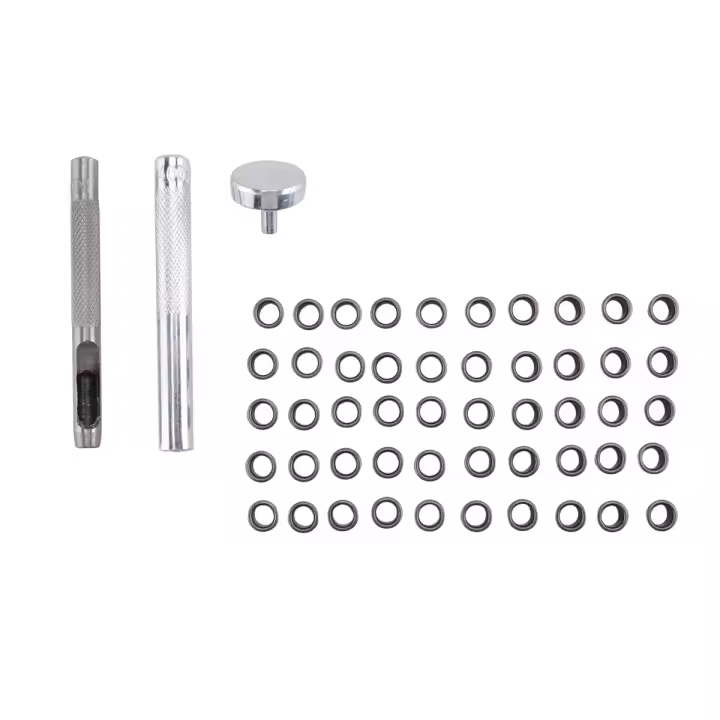 Kit de herramientas para perforar ojales, 50 ojales, 6mm, acabado de bronce, funda Kydex, DIY - 1