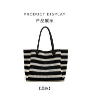 Bolso de Mano Lazy Wind Holiday Bolso de Lona Portátil de Gran Capacidad con Tiras Blancas y Negras para las Axilas - details 11