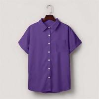 Blusa lisa de manga corta para mujer, camisa informal de un solo pecho, de moda - details 37