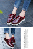 Zapatos informales de cuero genuino para mujer, zapatillas con cierre de cordones, zapatos planos Derby, Retro Brock, Oxfords - details 22