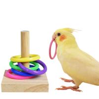 Juguetes de anillo de Color apilables, suministros para mascotas, trucos de juego, entrenamiento de IQ, patio de recreo, Plataforma para loros, juguete para masticar pájaros - details 1