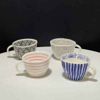 Taza de oro de cerámica de gran capacidad europea y americana taza de café irregular exprimida a mano taza de leche para el desayuno taza de avena - details 1