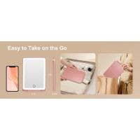 Espejo de maquillaje de viaje plegable LED, 3 modos de luz de colores, pantalla táctil recargable por USB, espejo cosmético de mesa portátil - details 4