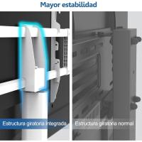 Soporte TV de Pie con Ruedas Blanco para Pantallas de 32 a 70 Pulgadas,Giro de 60 ° ,MAX VESA 600*400mm,Ajuste de Altura,Gestión de Cables, Soporte TV Ruedas con 2 Estantes y Base Madera - details 4