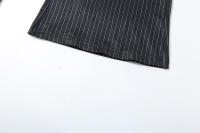 BUNO-Conjunto de 2 piezas de retazos a rayas para mujer, Tops de manga larga con escote y cuello bajo + Pantalón recto con cintura elástica, traje de tendencia urbana - details 18