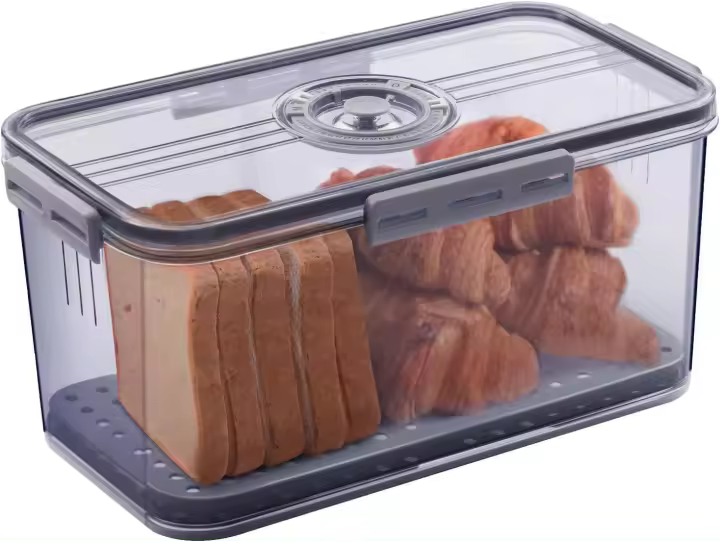 Caja de Pan Airtight para Counter de Cocina Duradera y Anti-flammable con Tapa - 1