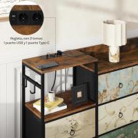 Cajonera para armario, cómoda dormitorio 8 cajones de tela, estantes de madera, cómoda de salón, cajas organizadoras, estructura metálica, estilo industrial - details 22