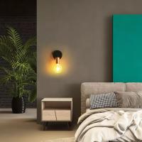 2/4PCS Apliques de Pared Metal Industrial/Madera, Negro y Dorado, GOECO, Para Portalámpara E27(No Incluída), 16*10*10 CM, Chasis Diá 10CM, Máx 60W, 220V, Iluminación Interior Retra para Sala de estar, Dormitorio, Pasillo, Escalera - details 3