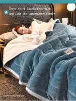 Mantas cálidas para la cama, edredón de franela gruesa de 3 capas, suave y cómodo, lavable, Otoño e Invierno - details 13