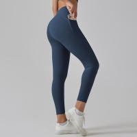 Hmidou-mallas de gimnasio con bolsillos para mujer, pantalones de Yoga, Fitness, cintura alta, Control de barriga, correr, entrenamiento - details 6