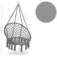Silla Colgante con Cojín - Sillón Colgante Chill para Adultos y Niños Hamaca hasta 150 kg Asiento Colgante Suspensión Interior y Exterior Sala de Estar y Jardín Terraza, Beige - details 14