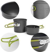 Juego de Sartenes Portátil para Acampar 10 Utensilios de Cocina de Durabilidad de Aluminio - details 2