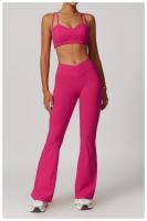Conjunto de Yoga Ajustado de Cuidado de Belleza de Espalda Cruzada Traje de Fitness de Cintura Alta y Levantamiento de Caderas Conjunto de Nylon con Sujetador y Pantalones - details 13