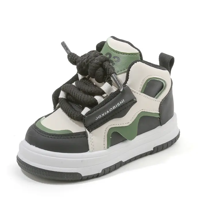 Los niños zapatos deportivos 2025 primavera y otoño de los niños zapatos casuales de la junta de alta parte superior de las niñas zapatos de pan dopamina bebé papá zapatos - 1