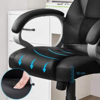 Giratoria Oficina, Estudio, Ergonómica, PU, ​​con Ruedas, Negro, 76x66x32 - details 7