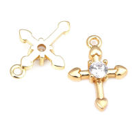 Colgantes de Cruza de Latón Dorado de 18K Joyería DIY Hallazgos de Collares y Pendientes - details 2