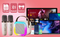 Altavoz con bluetooth para karaoke, 2 micrófonos inalámbricos, portátil, para fiestas de adultos en casa, cumpleaños - details 1