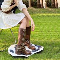 Botas Altas De Punta Redonda Para Mujer, Nuevas Botas De Tacón Grueso De Suela Gruesa De Moda. - details 3