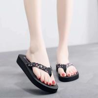 Zapatillas de mujer a la moda, zapatos ligeros y frescos para exteriores, chanclas planas antideslizantes negras, sandalias básicas para el hogar - details 3