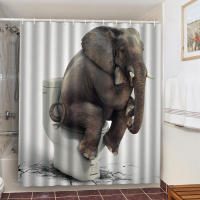 Cortinas De Ducha divertidas para baño, decoración con ganchos, impermeables, 3D tela De poliéster, lindo gato, dinosaurio - details 20