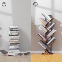 Estantería de Libros 9 Niveles, Estantes de Almacenamento, Forma de Árbol, Resistente y Duradera, Ahorro de Espacio, para CD, revistas, Libros, Sala de Estar, Blanco EWT08SJ01G1 - details 28
