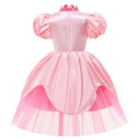 Vestido de princesa melocotón para cosplay, disfraz de juego de rol para niña, trajes de actuación de escenario para fiesta de cumpleaños, vestidos elegantes de carnaval para niños - details 12