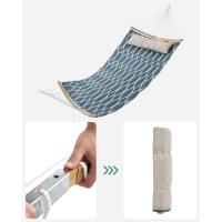 Hamaca de Bambú con Barras Separadoras Curvas Desmontables, Almohada, 200 x 140 cm, Carga 225 kg, Gris y Beige - details 14