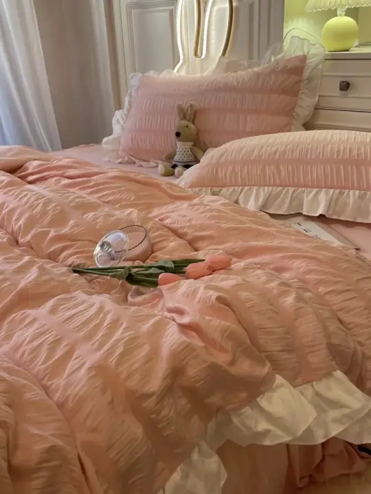 Juego de Rifelado de Seda Ligero y Suave Edredón Gris con Fundas de Almohada para Cama y Escritorio - 1