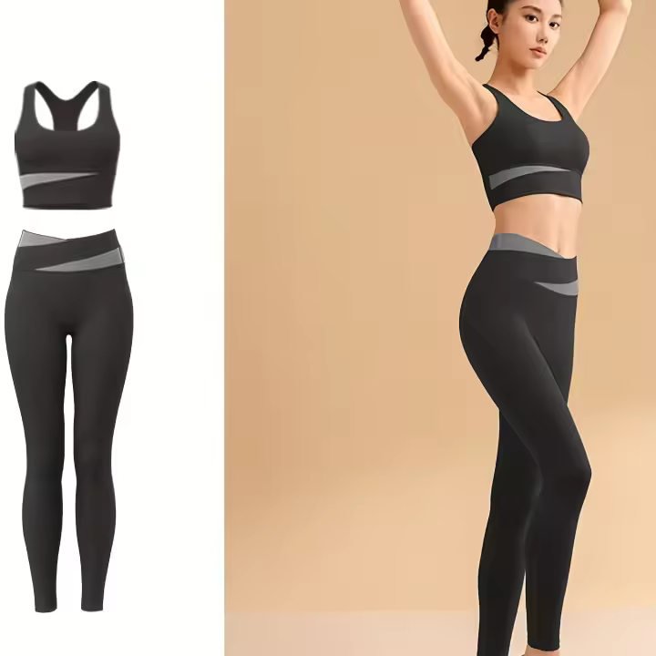 Conjunto Deportivo de 2 piezas para Mujer, sujetador Deportivo de Alto Impacto con almohadillas incorporadas y leggings de yoga - 1