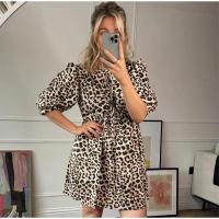 Vestido holgado de algodón con mangas abullonadas para mujer, ropa elegante de manga corta con cuello redondo, suave, verano - details 10