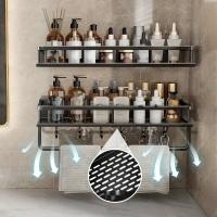 Toalla de ducha de aluminio para champú y cosméticos para pared de baño, cepillo de dientes, portavasos, 1 pieza - details 8