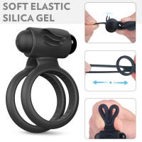 Anillo vibrador para parejas, Juguetes sexuales para hombres, anillo retardante de eyaculación, masturbadores Sexy, Gay, 18 - details 1