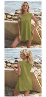 Conjuntos de 2 piezas para mujer: top corto de punto sin mangas y pantalones cortos de cintura alta |   Conjunto de Salón Suave |   Ropa de playa, viajes, primavera y verano. - details 10